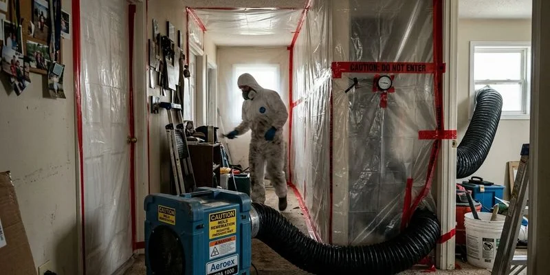 Mold remediation in progress