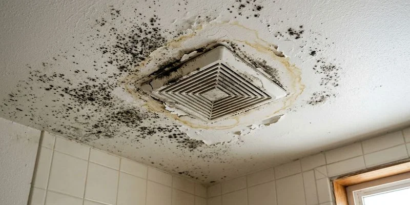 Mold growth on ceiling